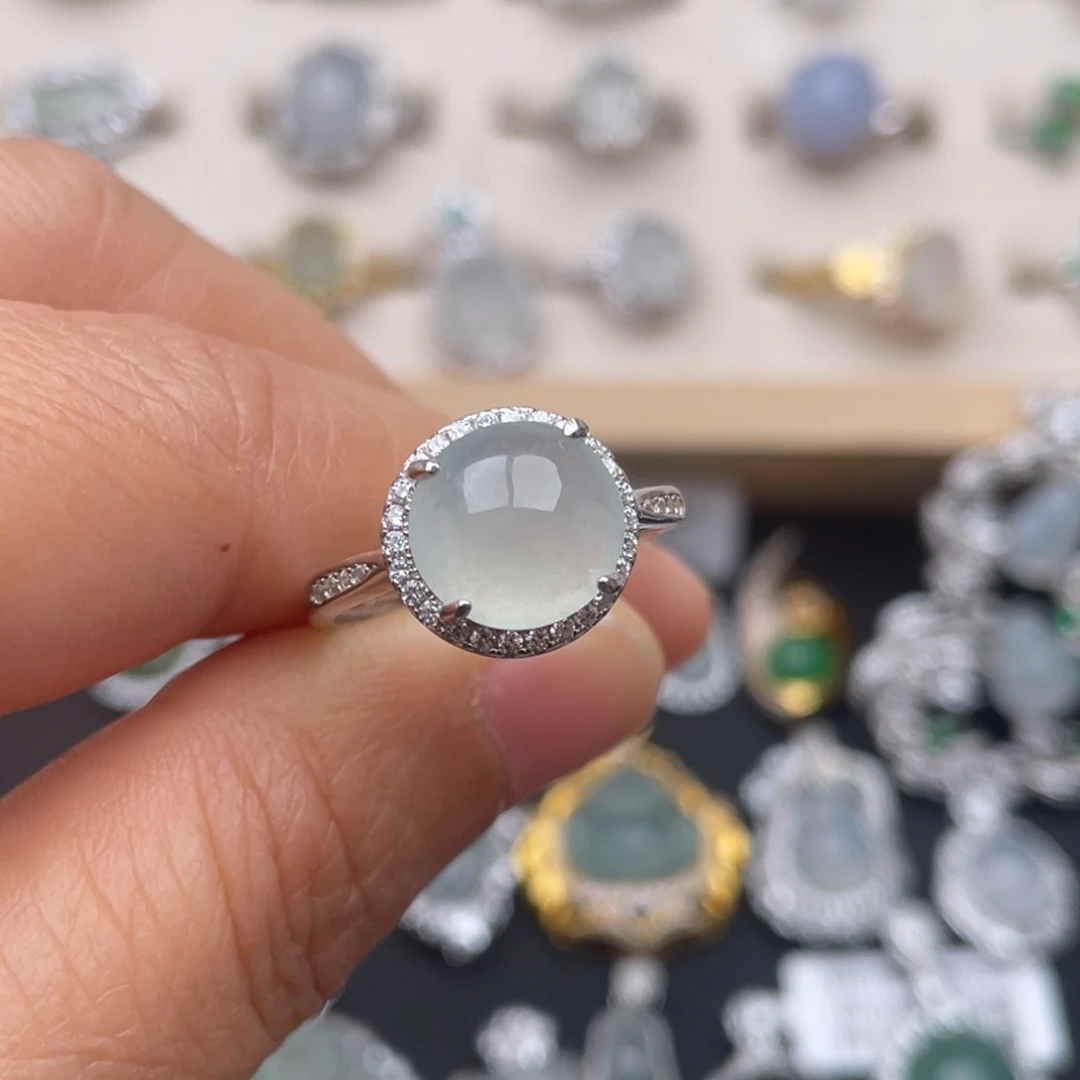 翡翠银S925镶嵌吊坠(不含链)