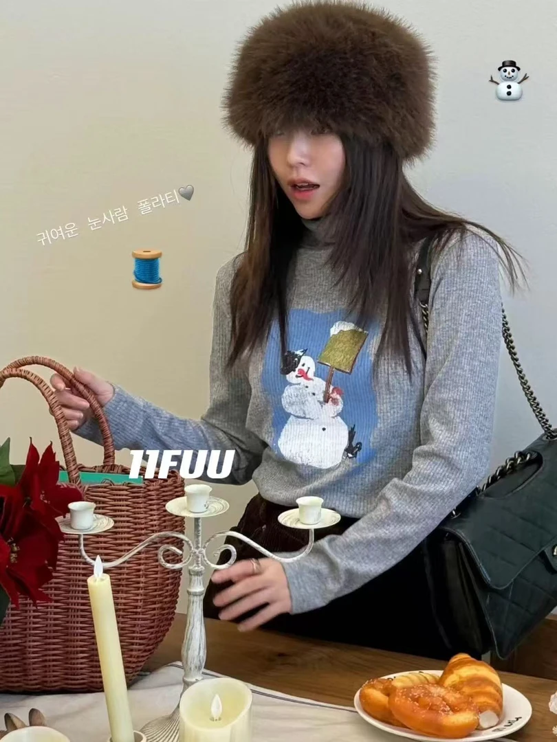 韩代.雪人高领打底衫 L25110701