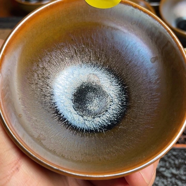 繁***世茶盏龙窑柴烧玉子平口七彩毫