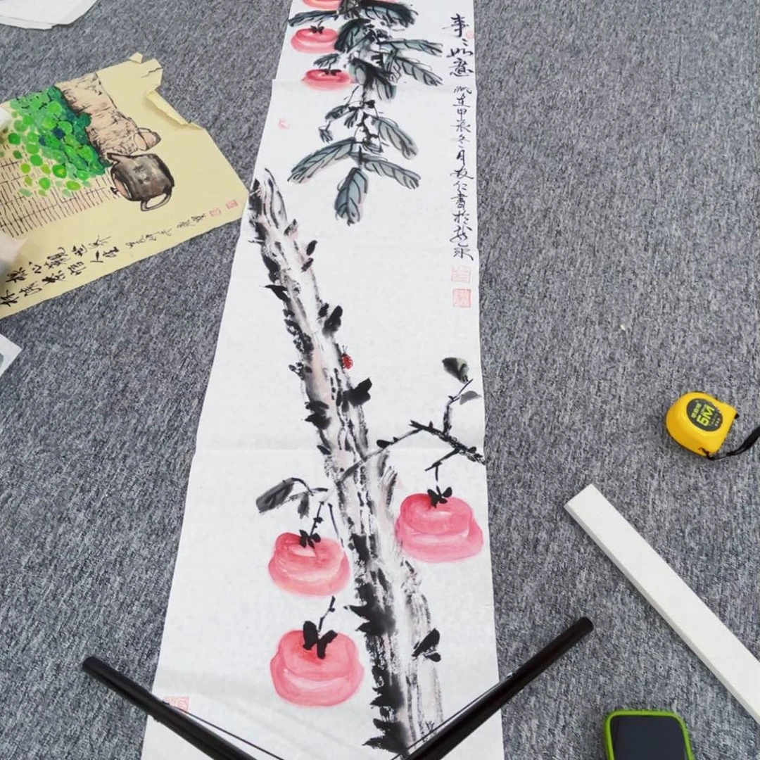 国画四尺对开绘画作品