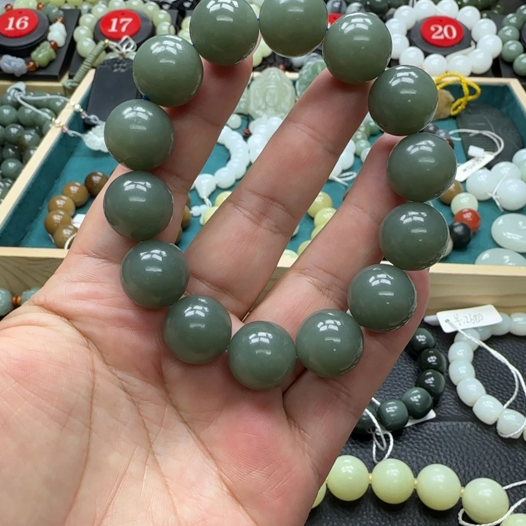 和田玉未镶嵌手链16