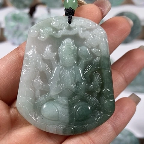 翡翠颈饰未镶嵌千手观音福利
