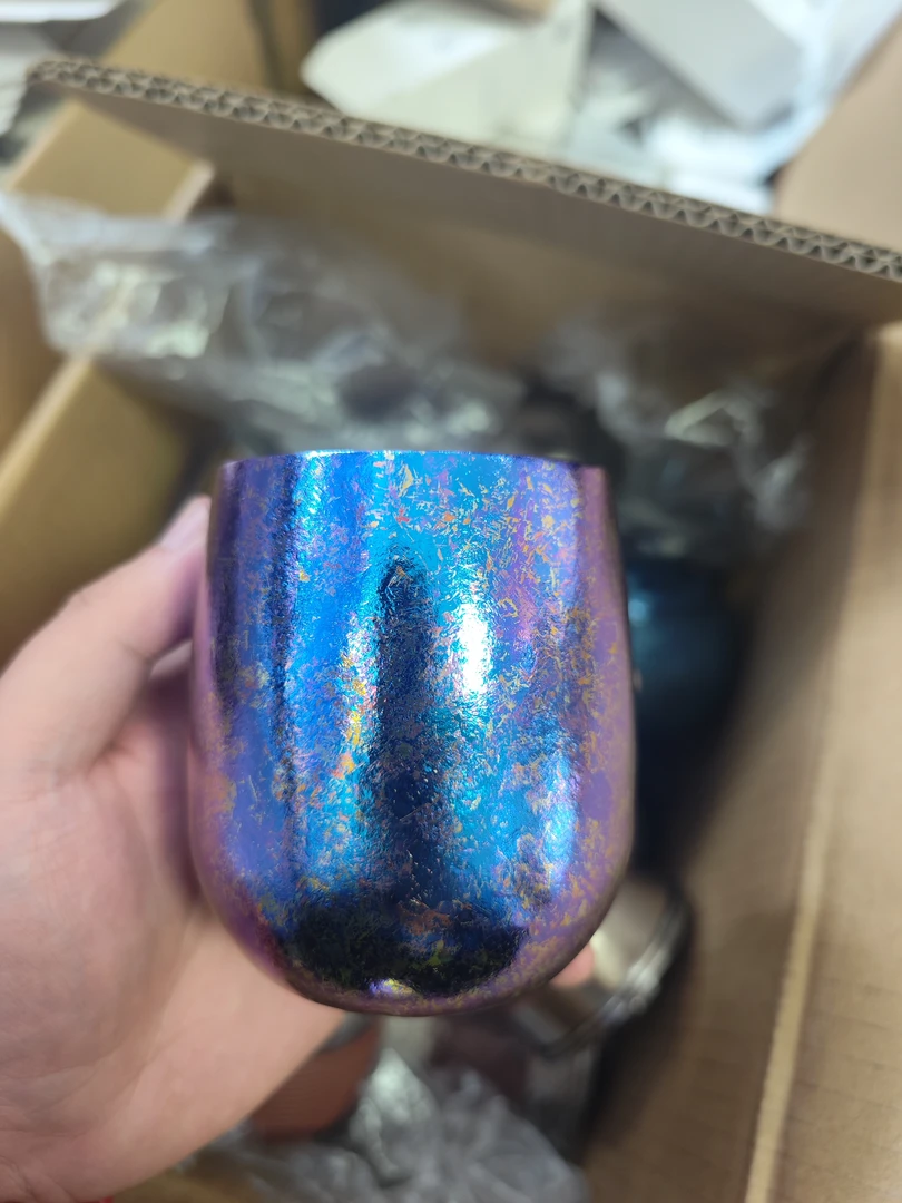 纯钛大冰花高颜值双层鹅蛋杯水杯防烫便携式高级咖啡杯露营家用