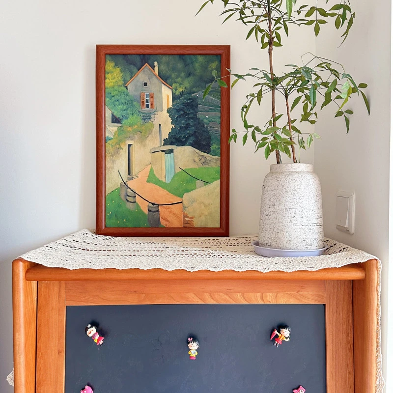 法式复古客厅装饰画治愈系卧室床头挂画餐厅壁画玄关艺术风景画