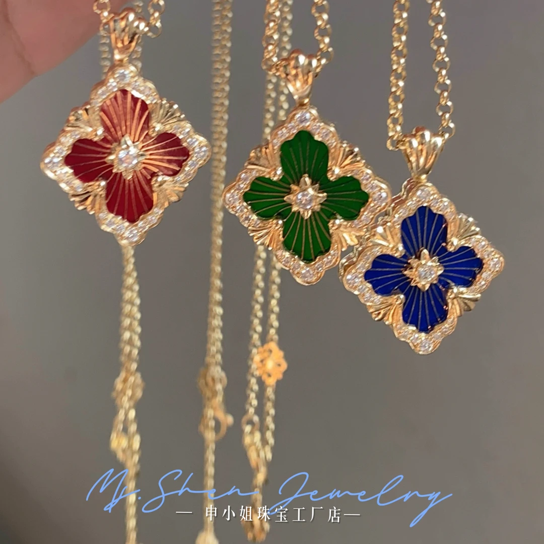 【申小姐】18K金钻石项链大号歌剧院珐琅彩色布布宫多样性发一件