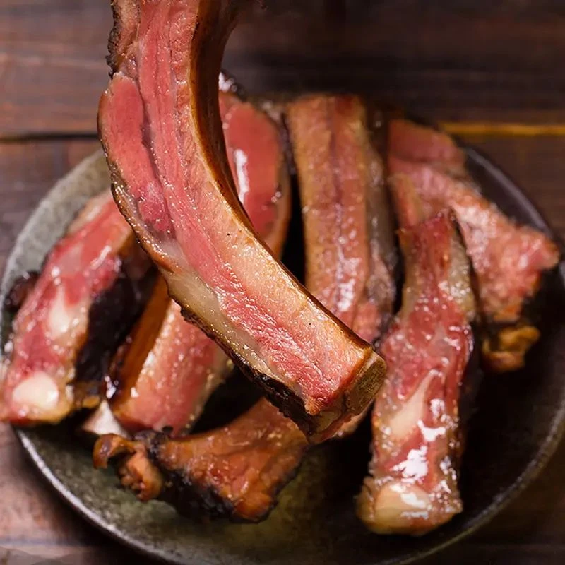 湖北恩施烟熏腊排骨现场称重现场改价送萝卜干