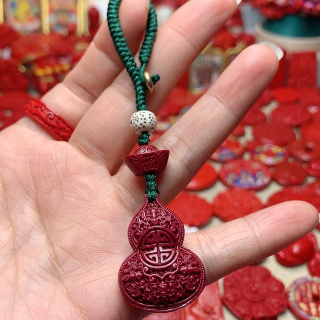天然辰砂工艺品朱砂钥匙扣