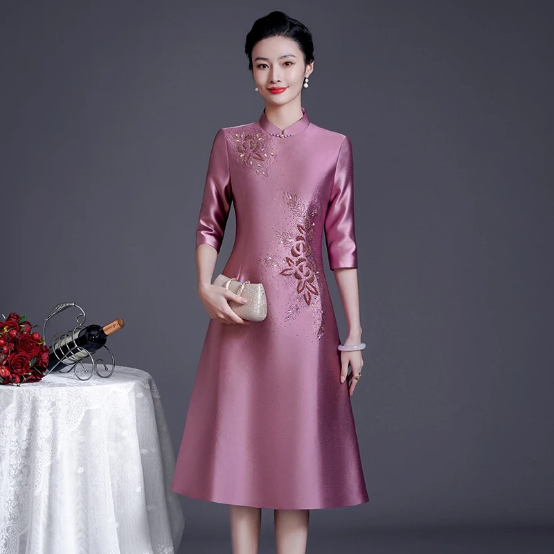 803 春秋婚礼妈妈礼服高档洋气丈母娘婚宴装秋季高贵奢华婚庆礼服