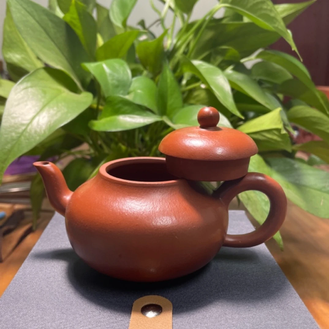 110cc左右朱泥梨形茶具朱泥壶轻巧秀美红润舒服泡茶壶陶壶小容量