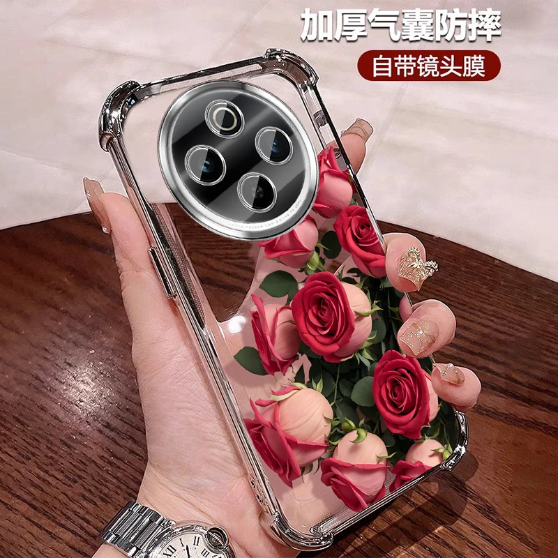 自带镜头膜适用vivoy500手机壳复古玫瑰防摔套软硅胶全包女款Y500