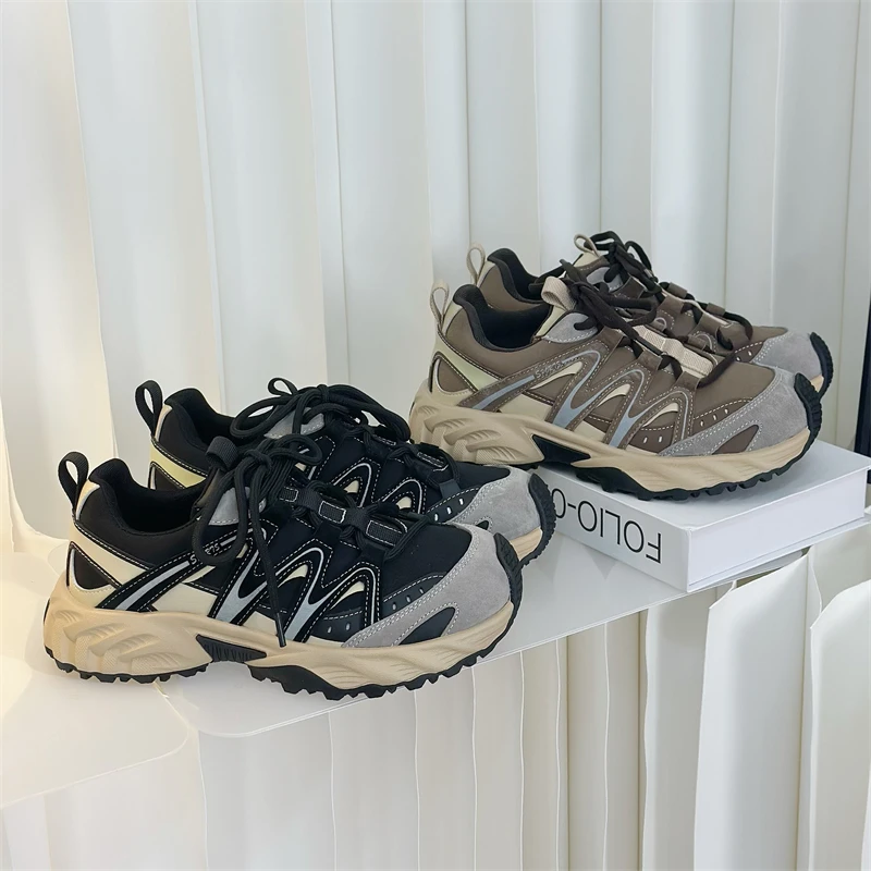 首谷爆款复古厚底老爹鞋女鞋2025早秋新款百搭轻便时尚休闲运动鞋