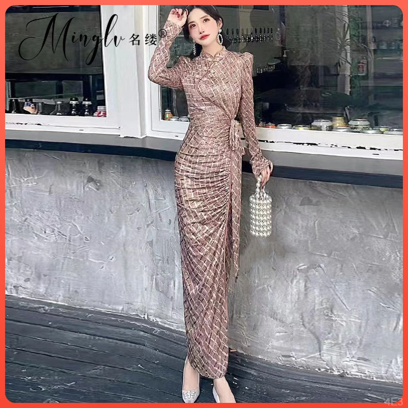 修身高级感显瘦2025包臀裙女改良旗袍气质爆款时尚连衣裙新款洋气