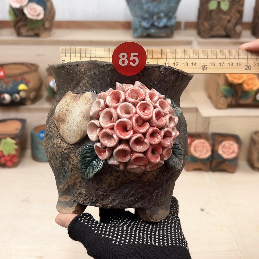紫砂花盆85号内口12外高15