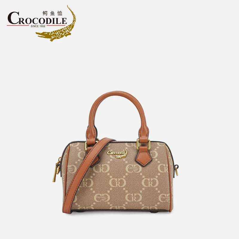 鳄鱼恤新款高级感中号波士顿枕头包手提大容量通勤女包CB00023