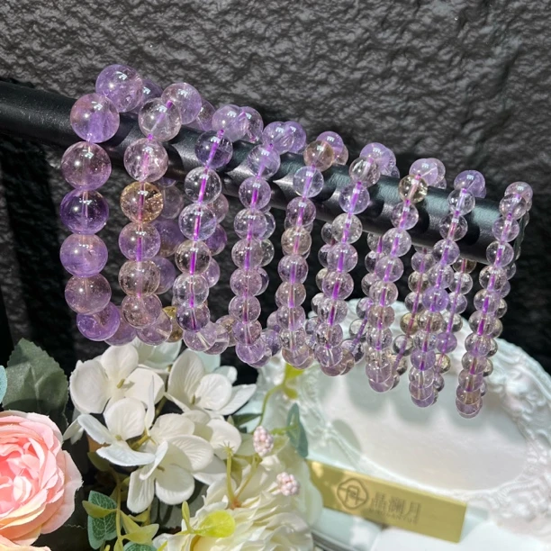 【晶澜月】C088天然水晶 紫黄晶单圈手串 多样性发其一