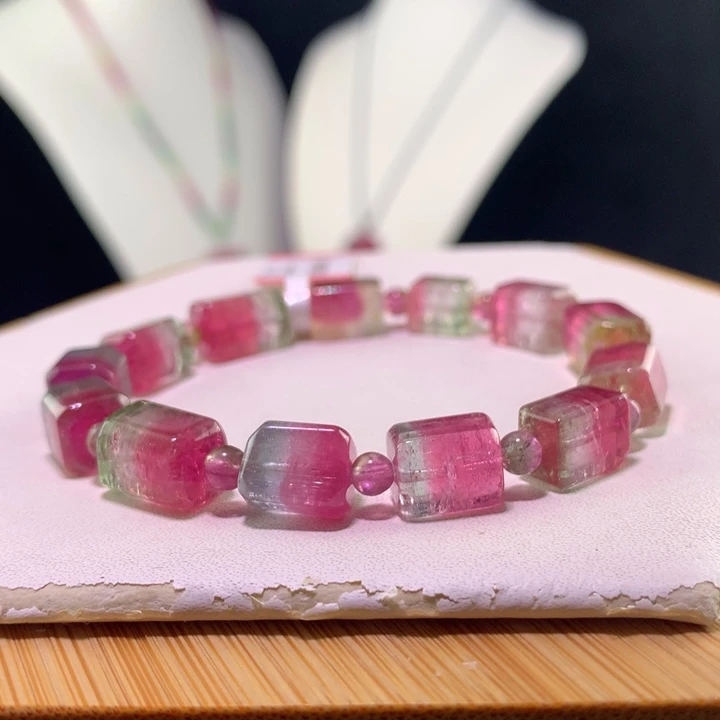 手链14K金镶嵌双色碧玺