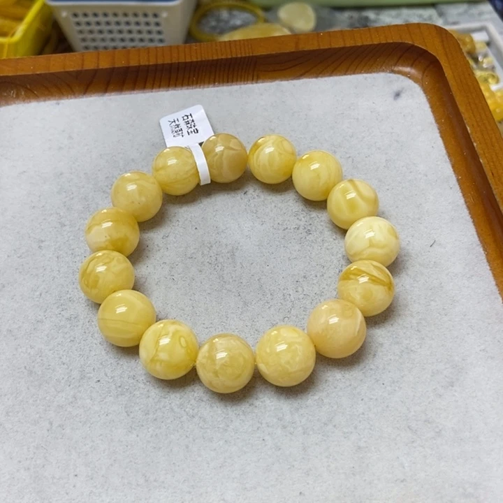 蜜蜡未镶嵌裸石手串