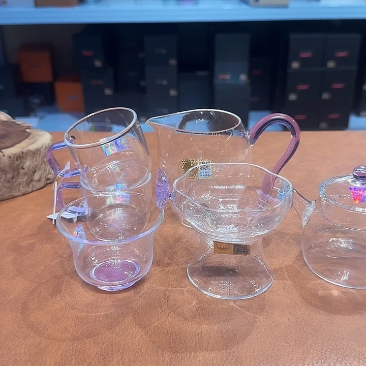 琉璃手工艺品禾器紫色套组