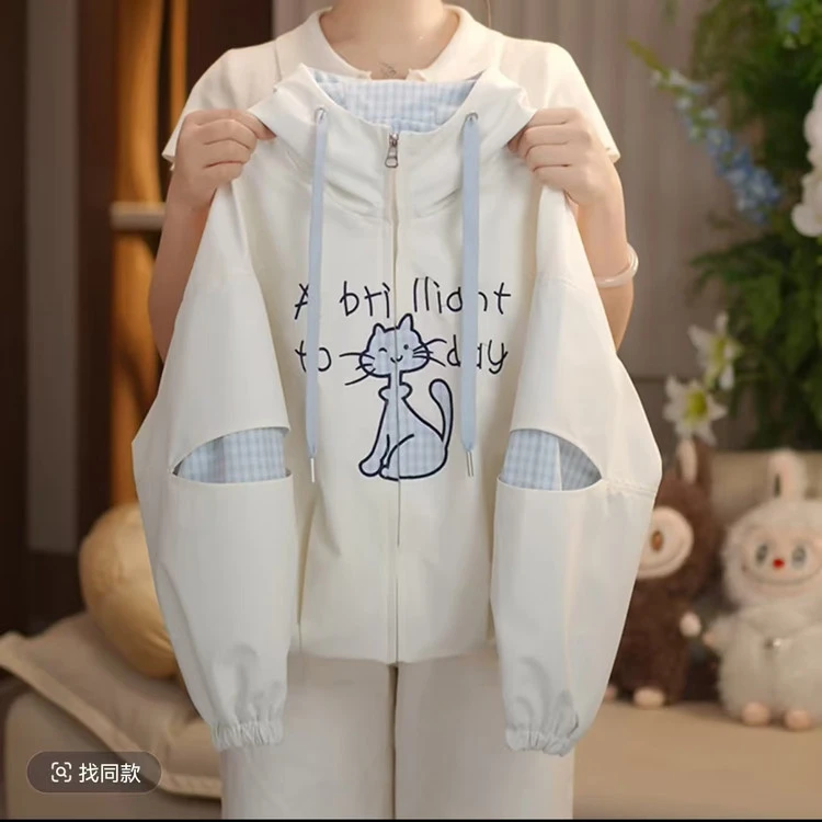 2025新款小猫咪普通外套女童中大童