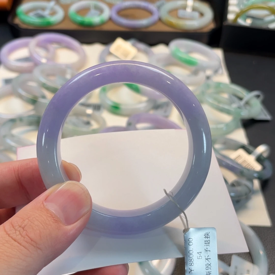 翡翠未镶嵌手镯156号 54正圈 棉根