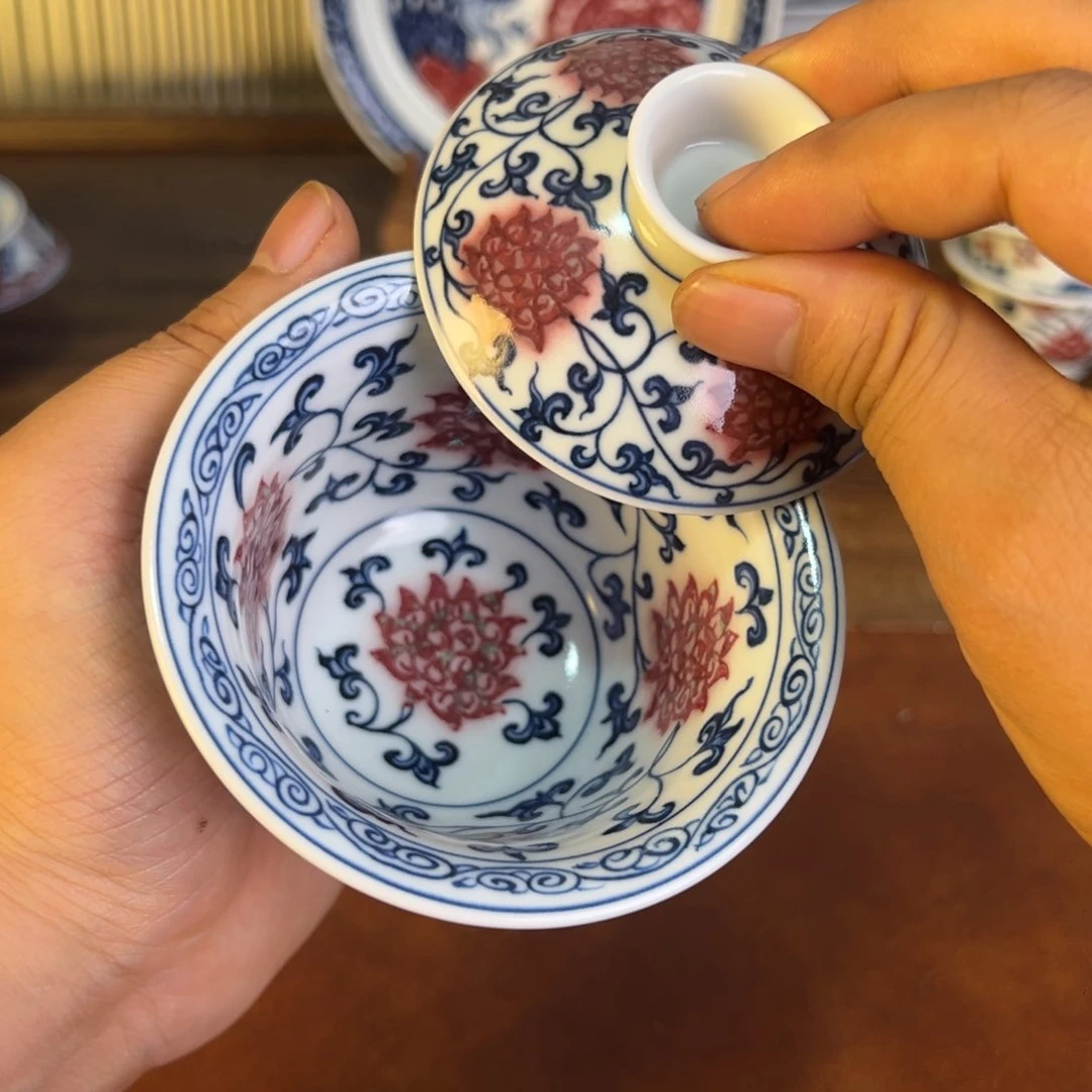 摆件微瑕景德镇手工手绘茶器百宝箱