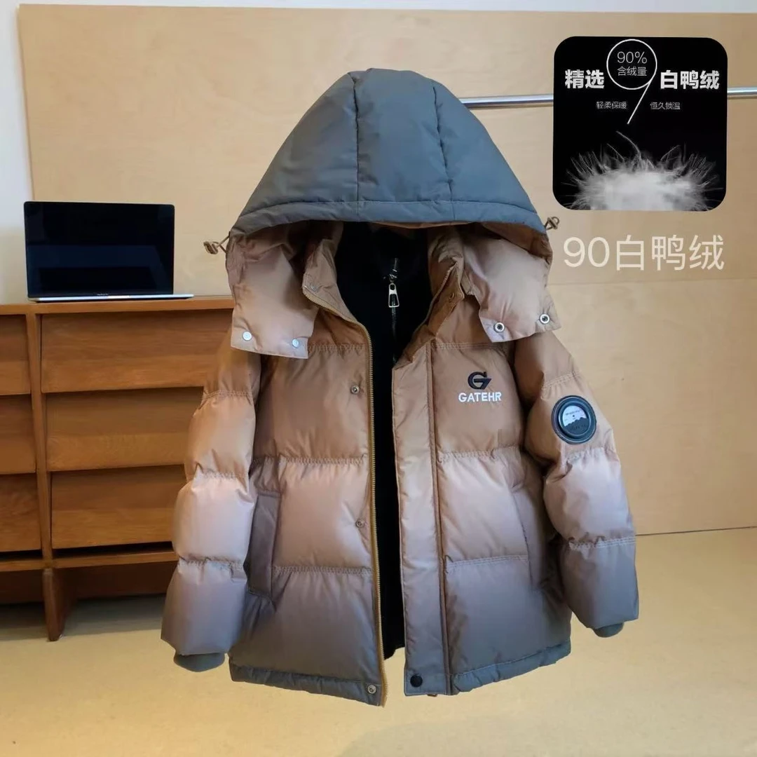 【现货】时尚渐变90白鸭绒时尚韩版宽男童亲子保暖加厚羽绒服YG6565