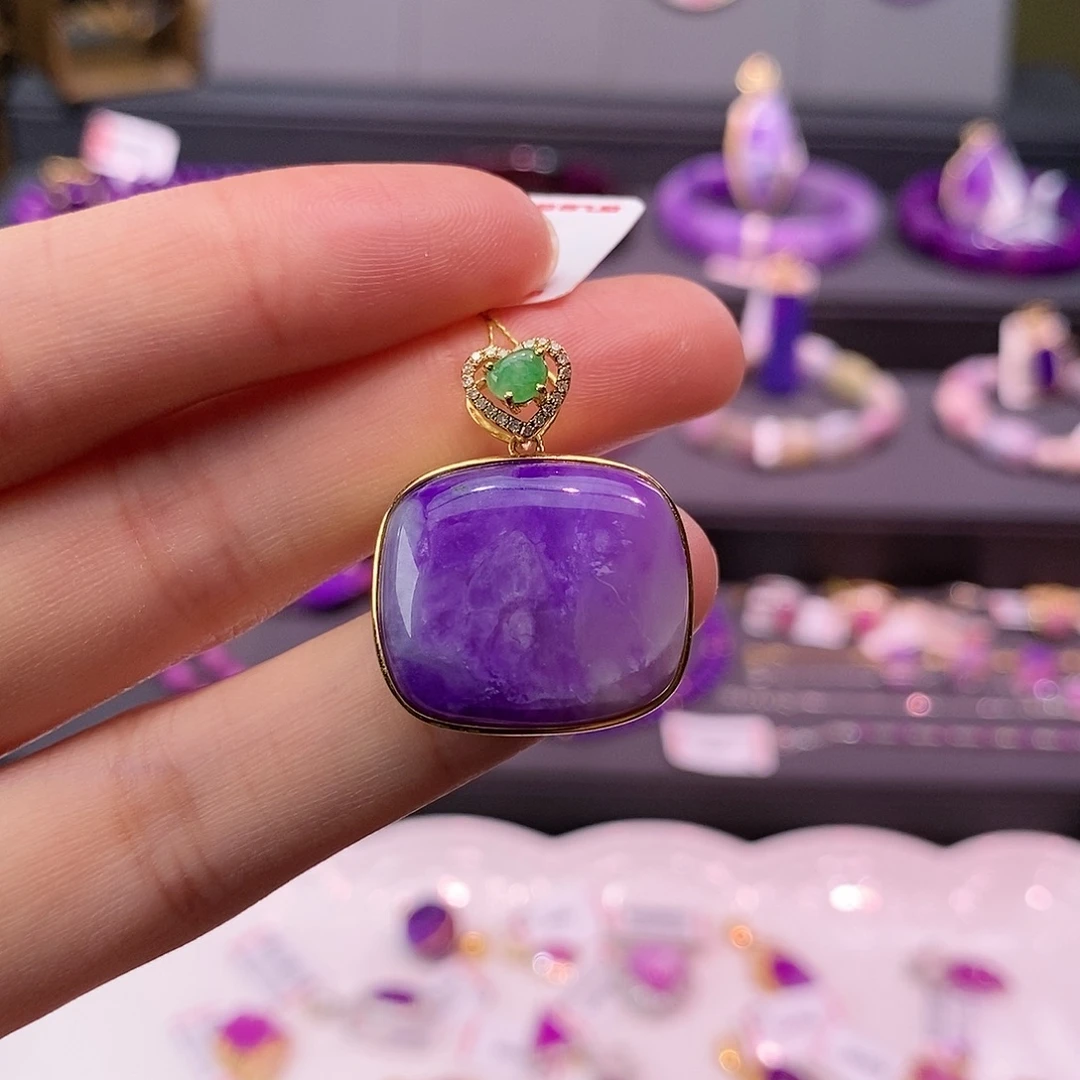 苏纪石（舒俱来）18K金镶嵌吊坠(不含链)