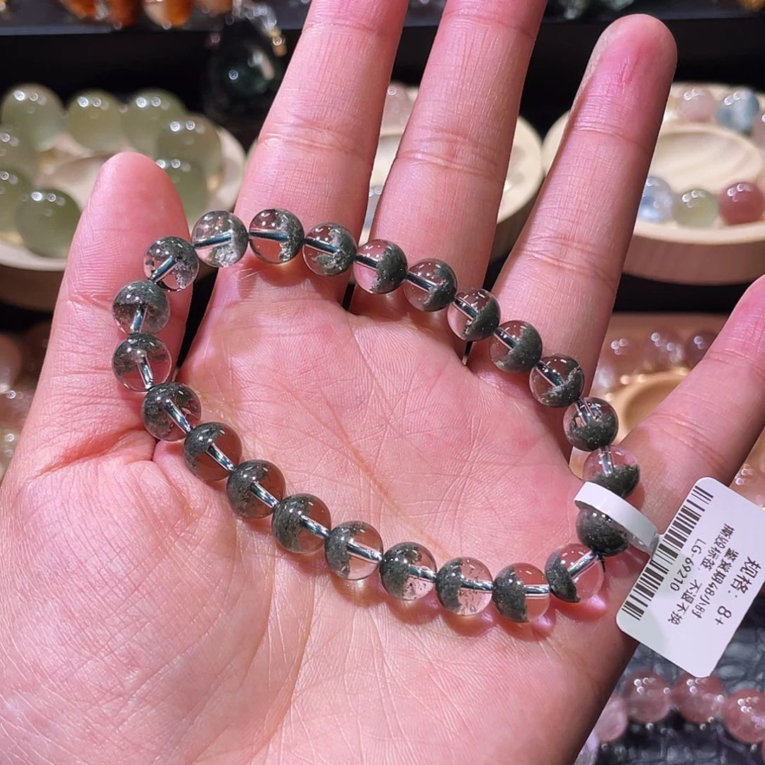 水晶手链未镶嵌绿幽灵手链，晶体通透