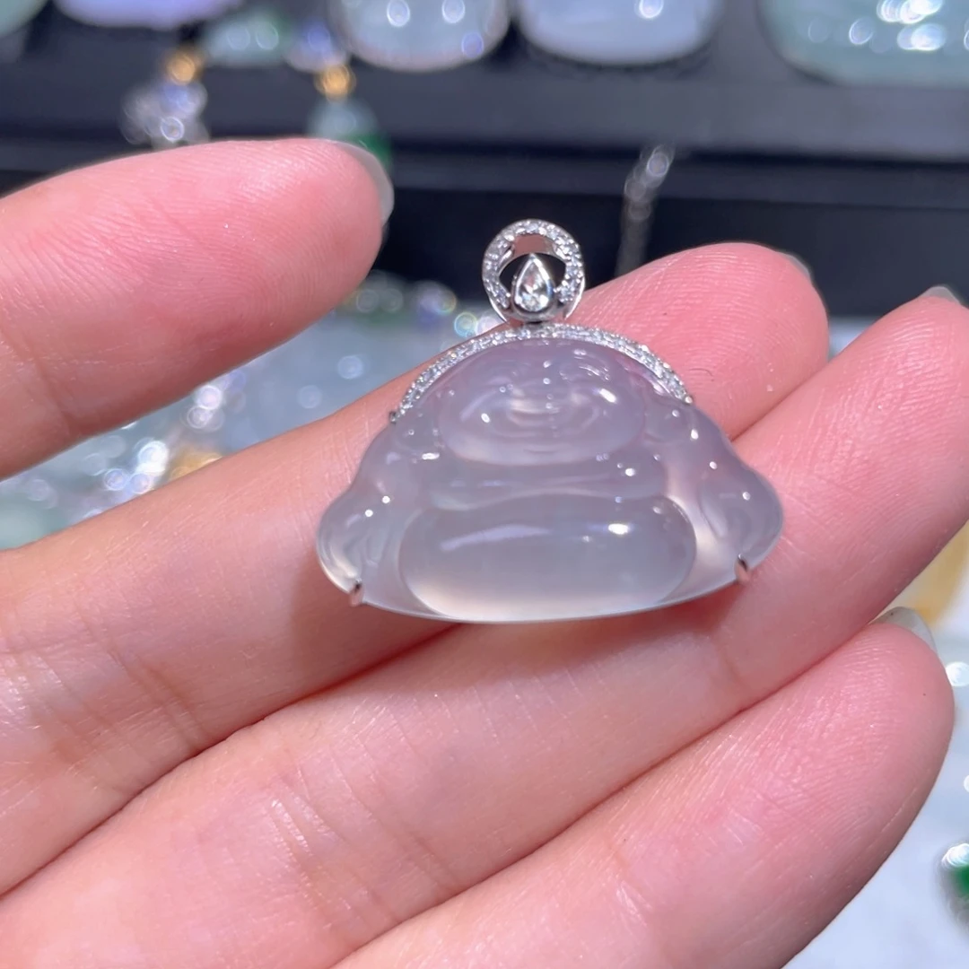 颈饰18K金镶嵌翡翠翡翠