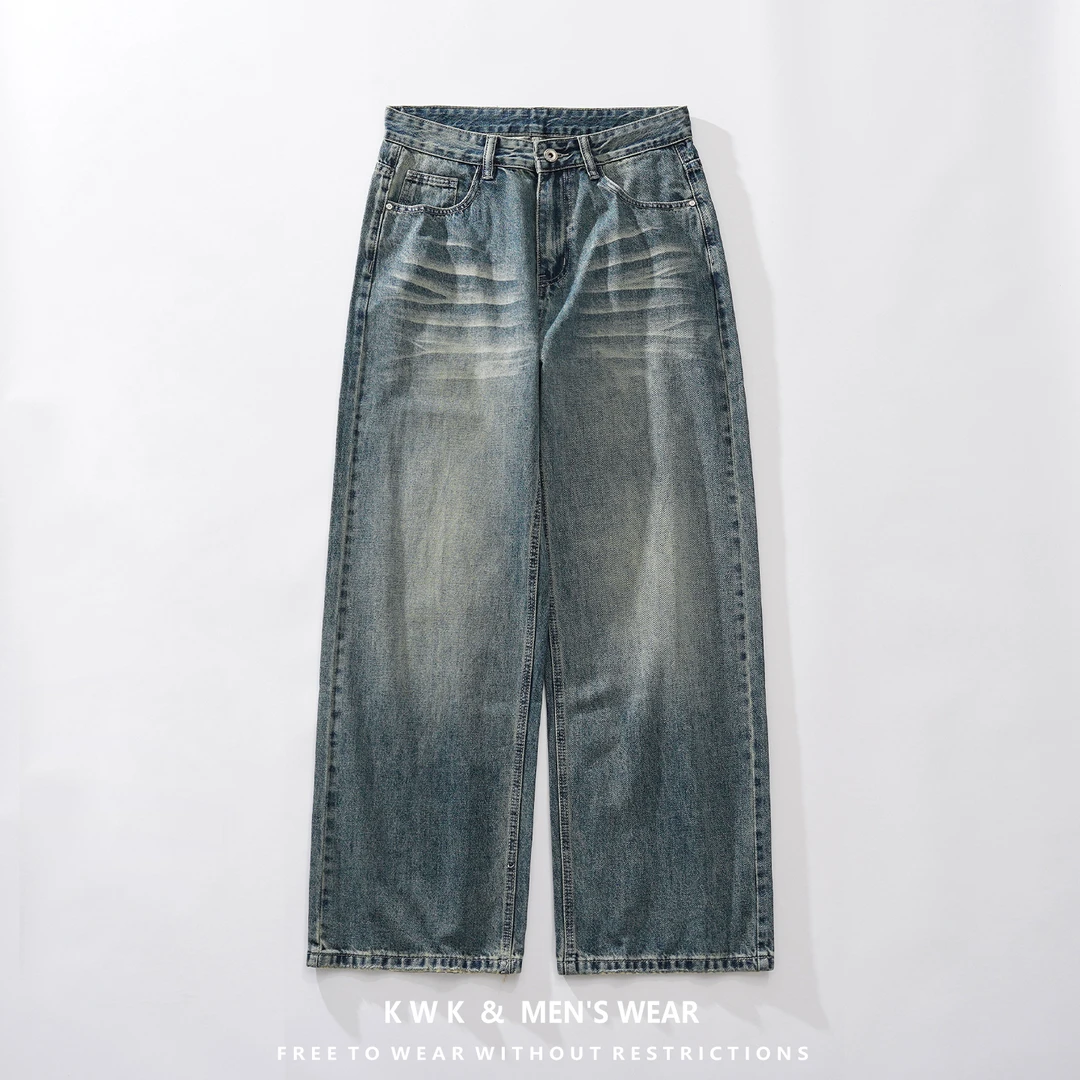 直筒牛仔裤男2025爆款百搭宽松阔腿长裤潮流痞帅秋季男生显瘦裤子