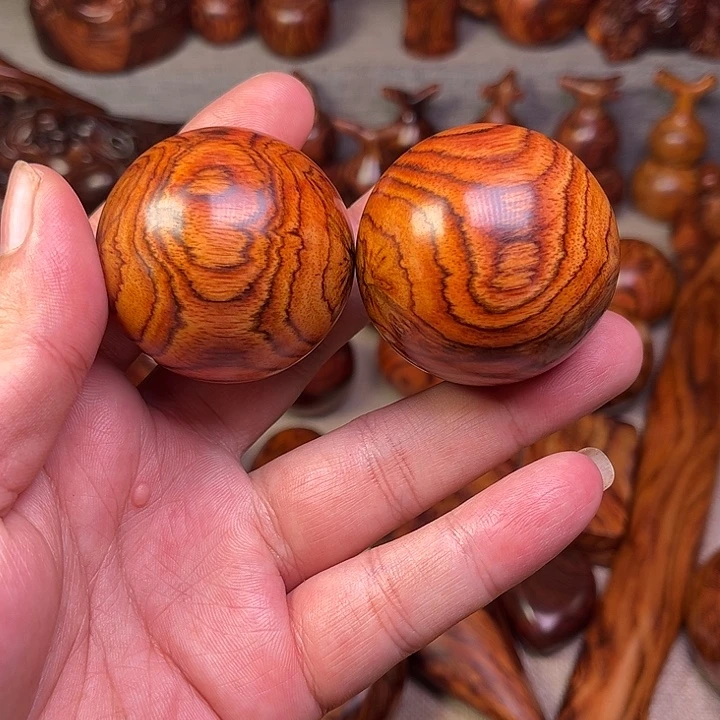 黄花梨/降香黄檀海南黄花梨油梨4.5手球工艺品