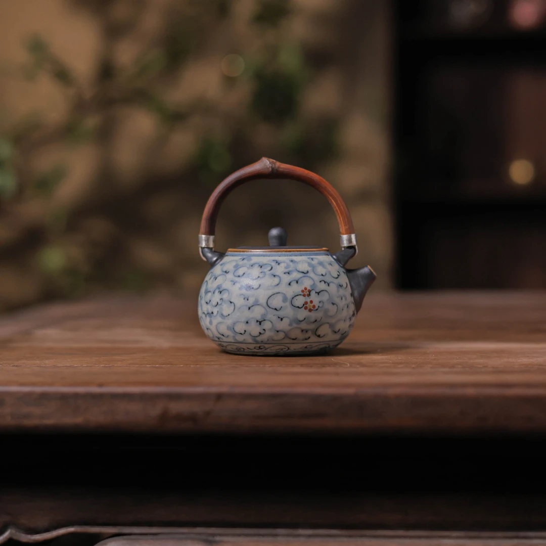 【叁山】祥云-朴云堂-提梁壶-210ml，花纹有无随机（朴壶0222）