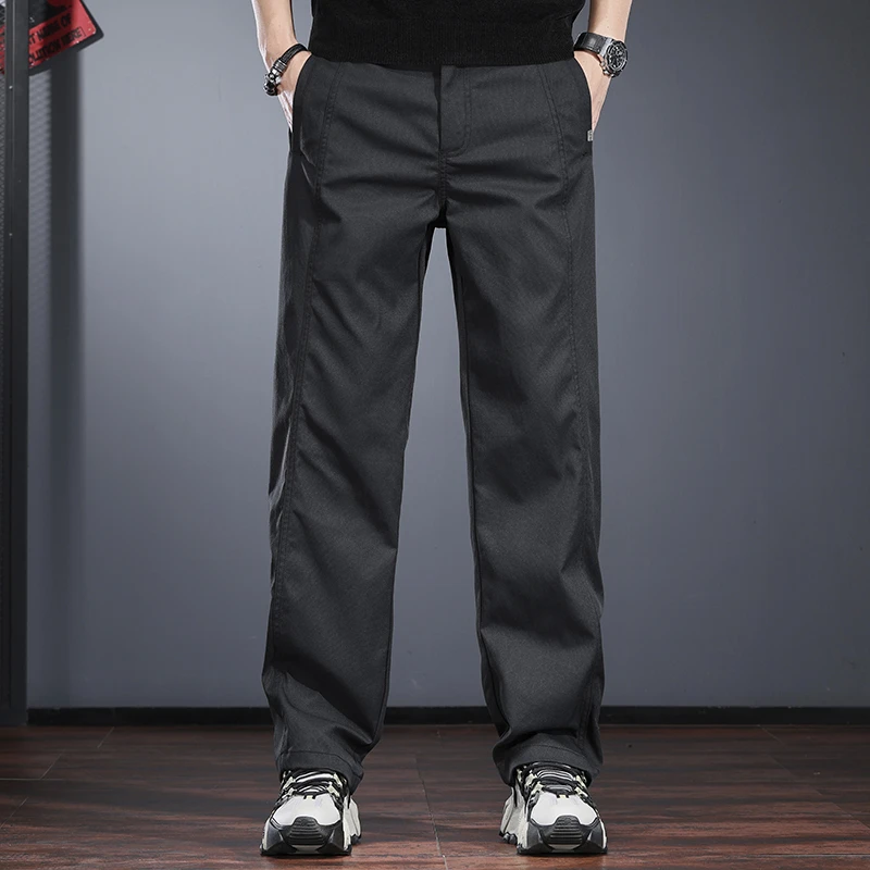 高端美式户外休闲裤男春秋季宽松直筒裤欧美简约百搭登山徒步长裤
