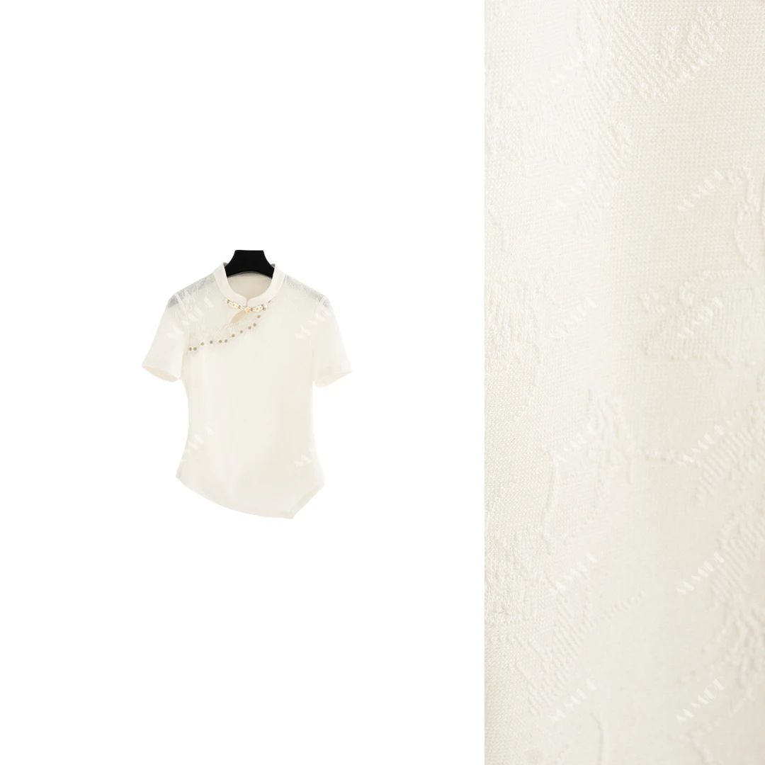 【素瑾】新中式国风立领透气休闲百搭短袖G8195