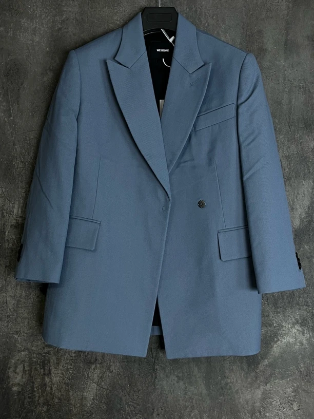 未使用 WE11 DONE XS码*1/雾霾蓝浮雕西装/04597/JP