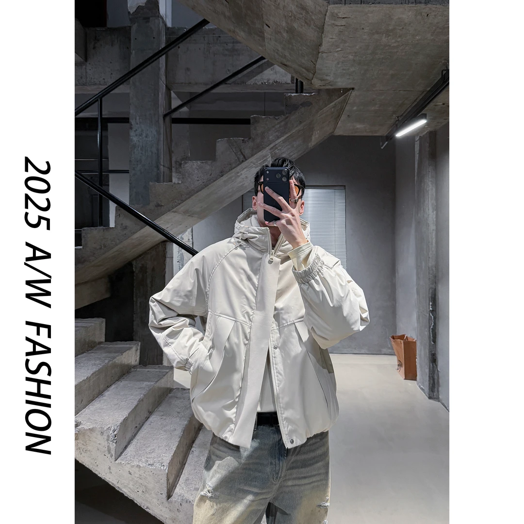 【叶继枫】25 A/W 90%白鸭绒哑光极简短阔型百搭连帽羽绒服冬季外套