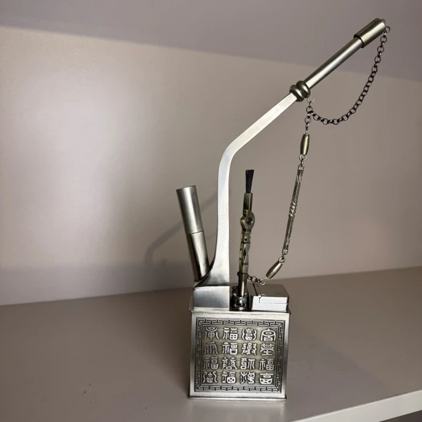 苏工复古银白铜浮雕百福题材四平方型高档白铜壶