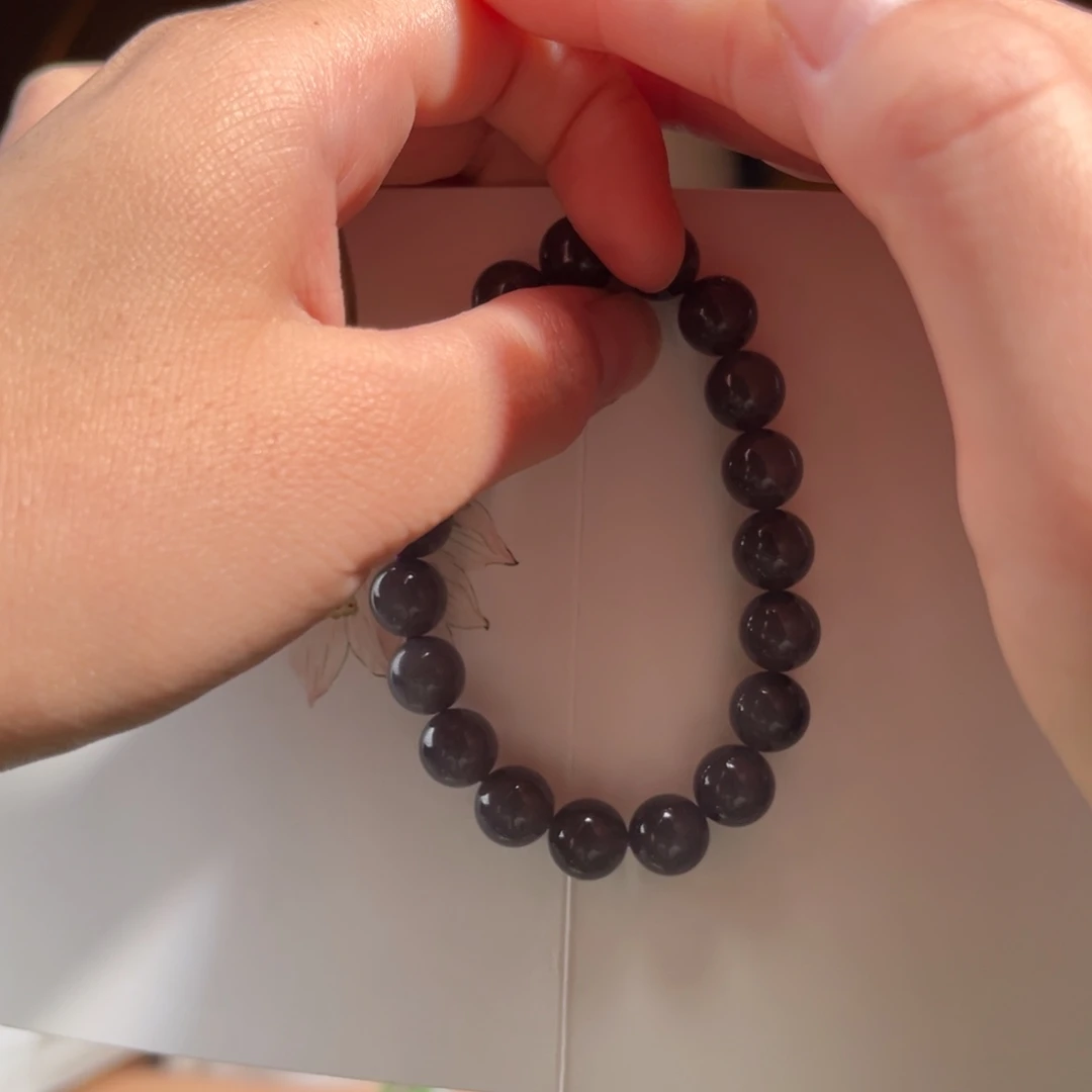 手串未镶嵌和田玉浓烟紫10mm880