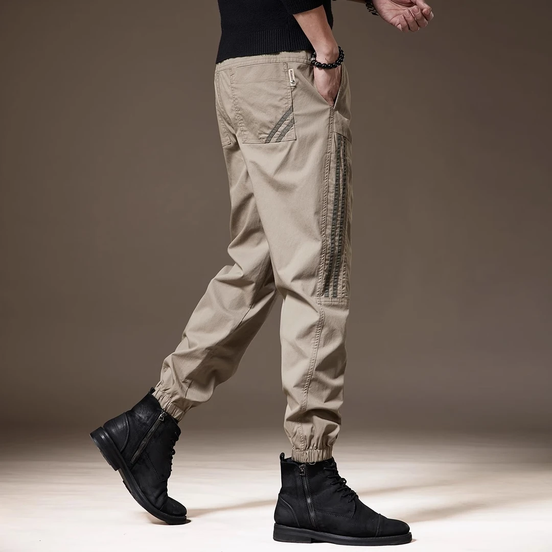 高端美式男士休闲裤宽松潮流2025春季新款束脚哈伦锥形百搭长裤子