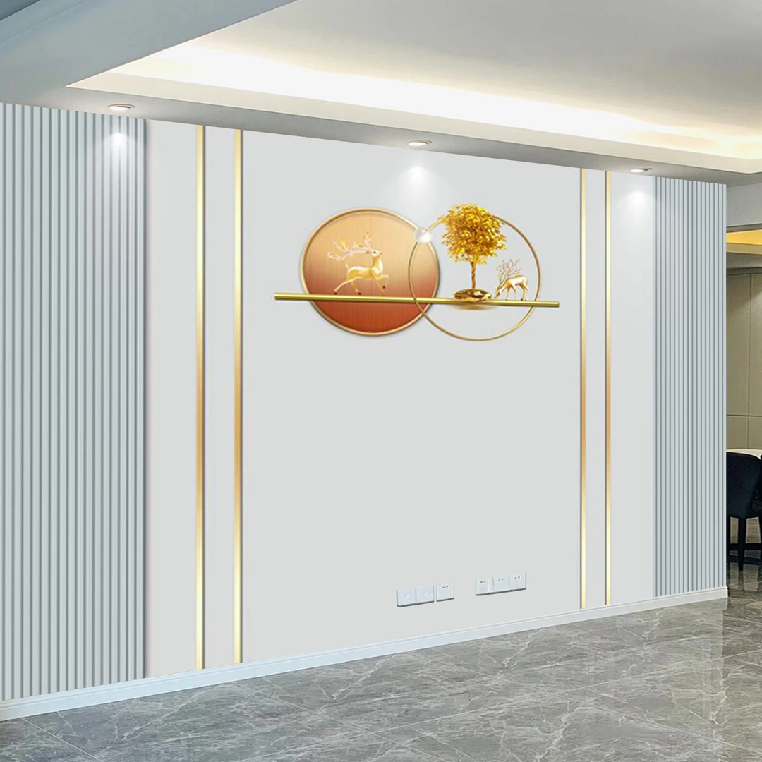 轻奢格栅几何电视背景墙壁纸2025年现代简约墙贴客厅沙发墙布壁画