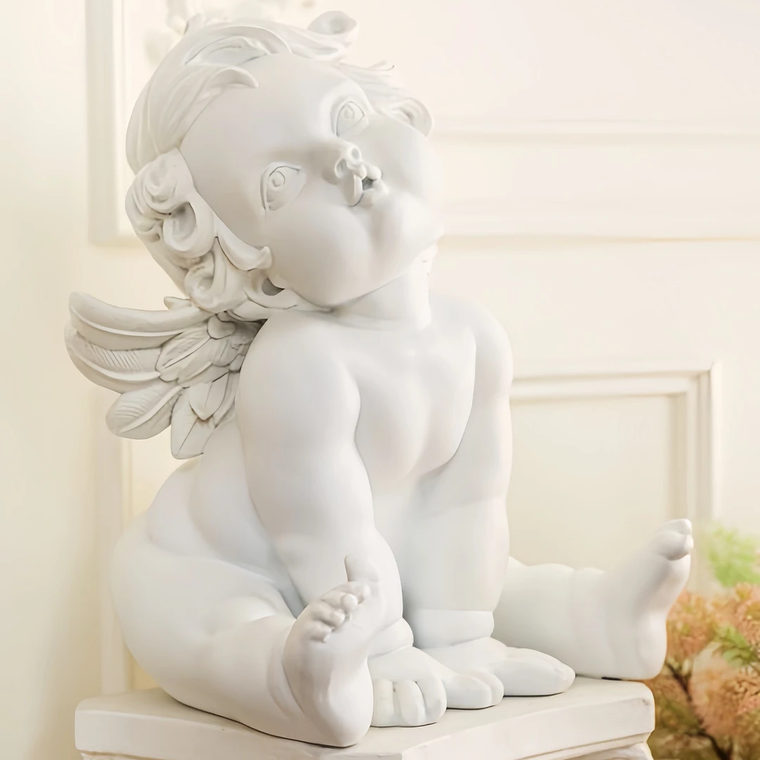 美式复古可爱胖天使树脂雕塑大型摆件47×40×40cm