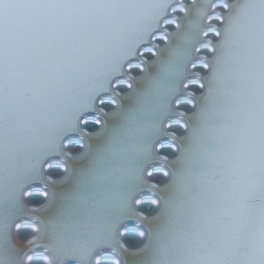 银S925镶嵌淡水珍珠8/9极强光冷光赛澳白干净