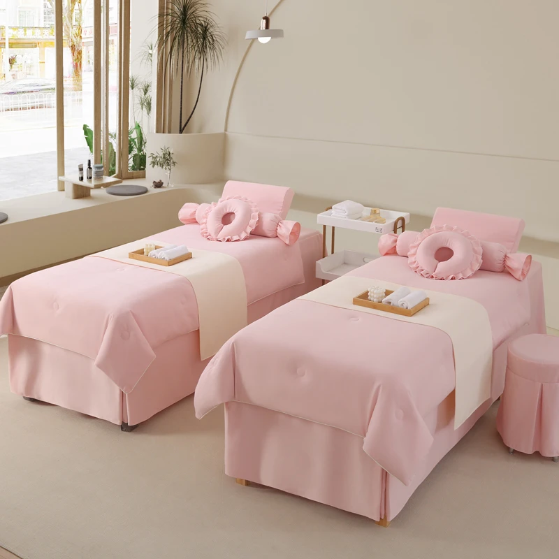 美容床罩新款四件套高档轻奢美容院床套洗头专用按摩理疗四季通用