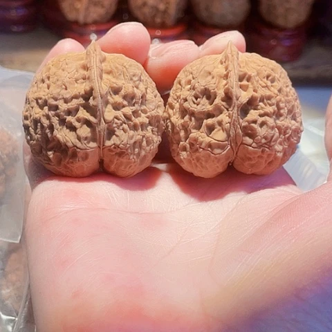 文玩核桃把件磁石金蟾带彩40