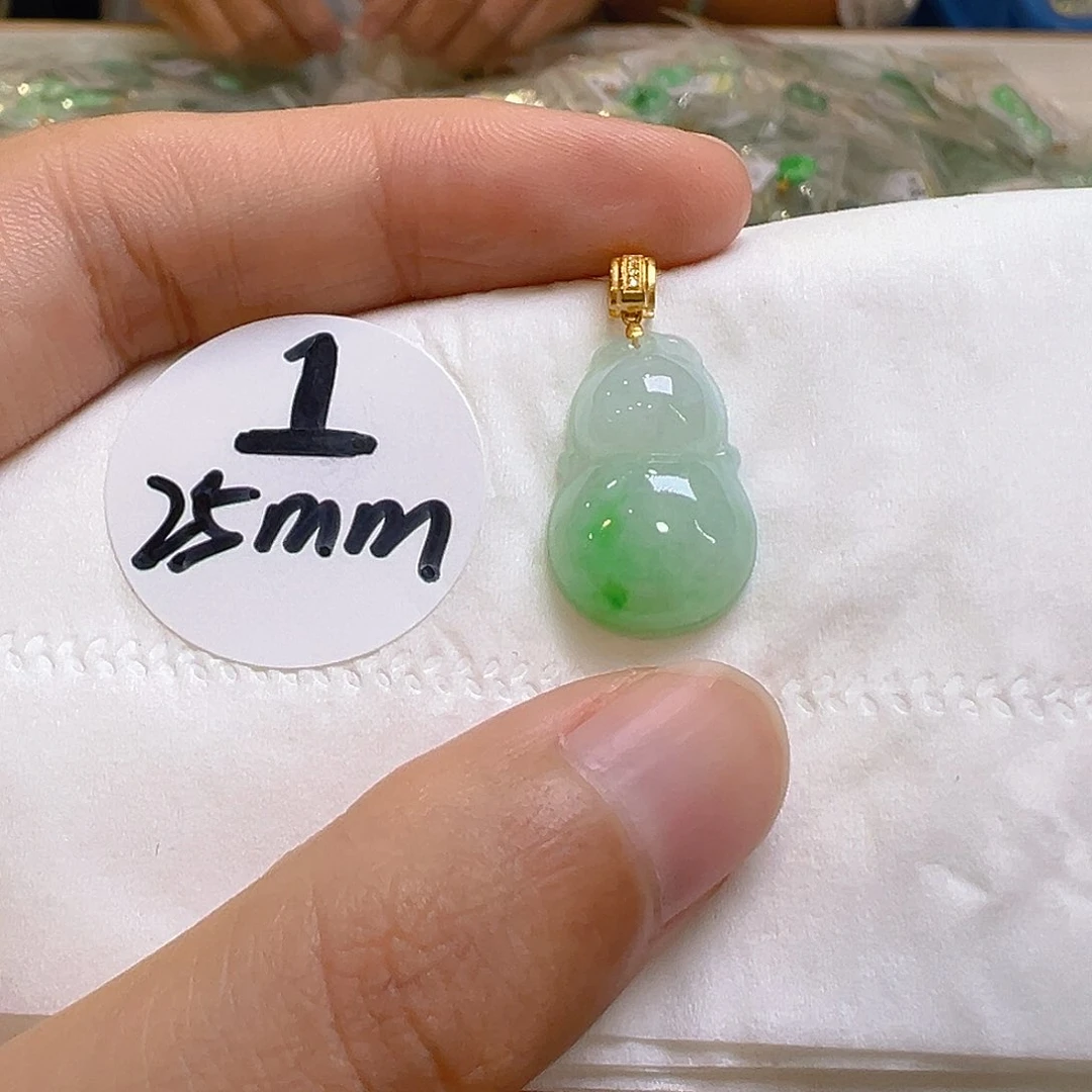 翡翠18K金镶嵌吊坠(不含链)翡翠