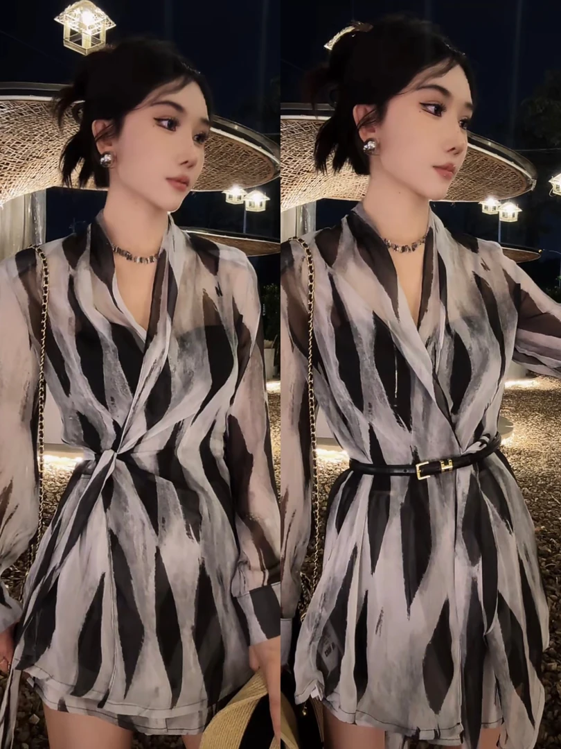 套装连衣裙气质长袖时尚春夏百搭