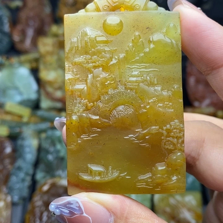 蛇纹石玉未镶嵌颈饰