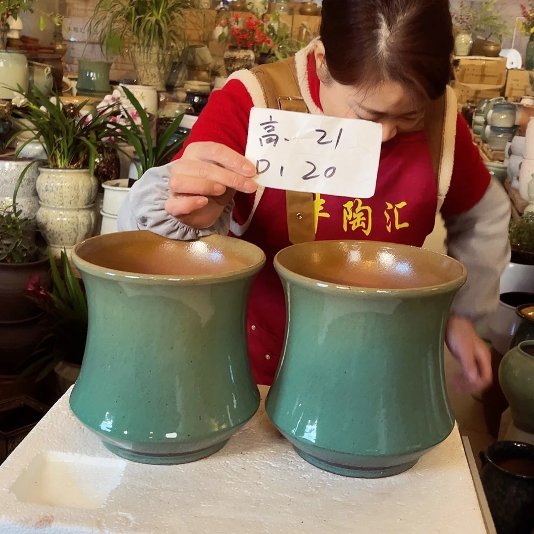 紫砂花盆高度21口径20