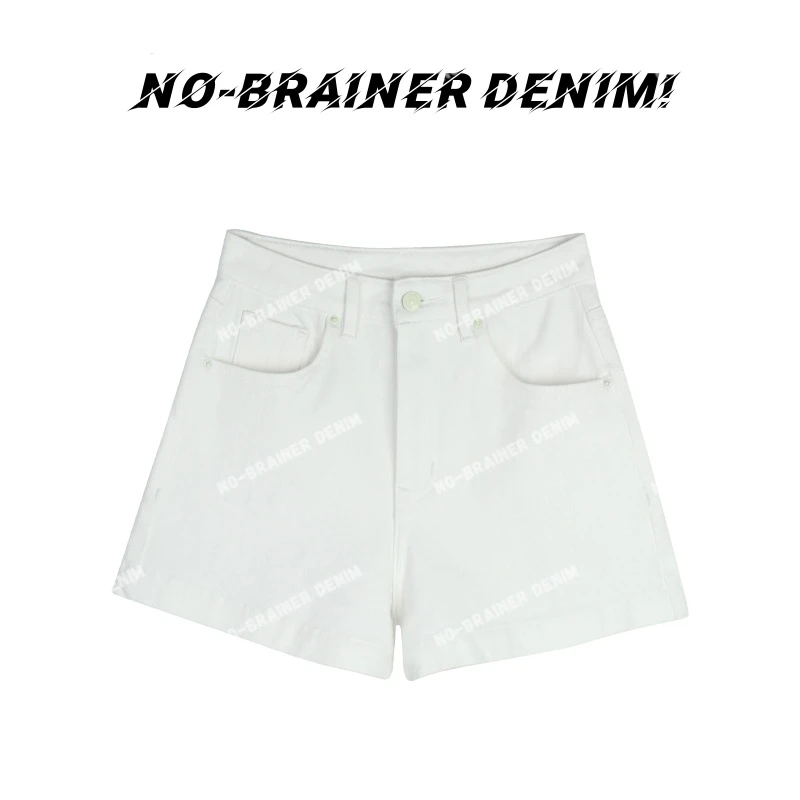 极简风高腰显瘦二分牛仔裤女2025夏季新款百搭A字直筒短裤 L2038