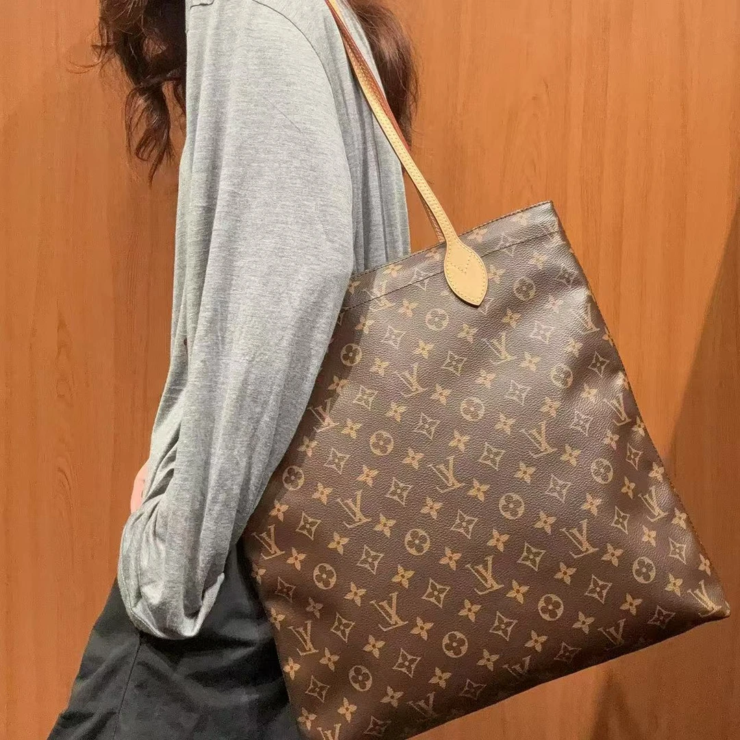 95新 LV 【蕾】02 0678 老花子母单肩托特包